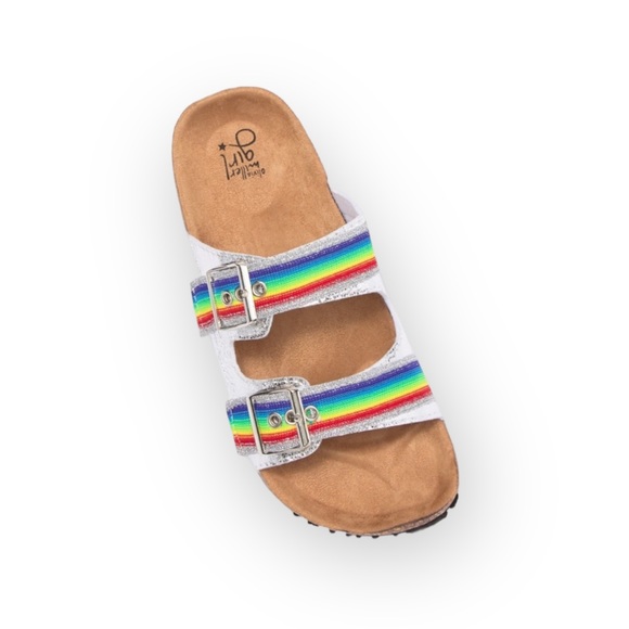 Olivia Miller Other - new Olivia Miller ❤︎ Double Strap Pride Birki Sandal ❤︎ Iridescent Rainbow ❤︎ 13